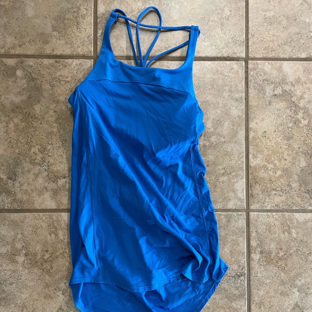 Lululemon Blue Built in Sports Bra shirt.